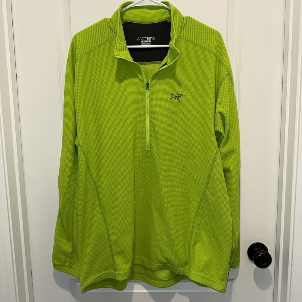 Arcteryx Delta LT Mens XL Green Half Zip Fleece Pullover Polartec Hiking 14625